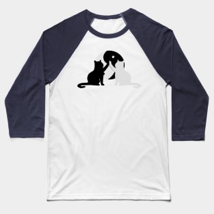 Yin yang cat Baseball T-Shirt